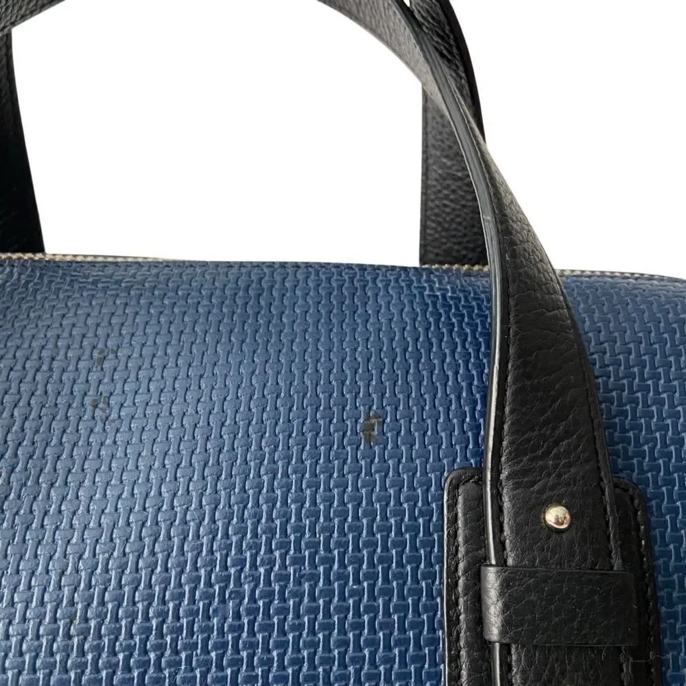 Vintage Cole Haan Blue Satchel/Crossbody with Black Trim & Gold Hardware in OS